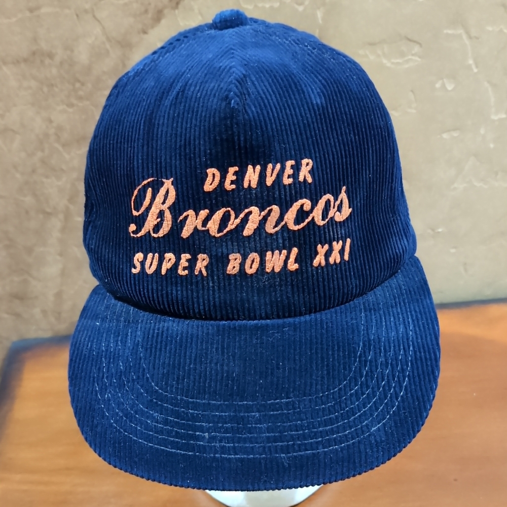 Vintage Denver Broncos Super Bowl XXI Corduroy Snapback Segal
